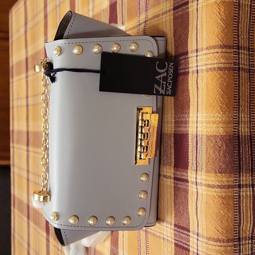 Zac Zac Posen Eartha small chain bag, light grey color ( dolphin) Nwt